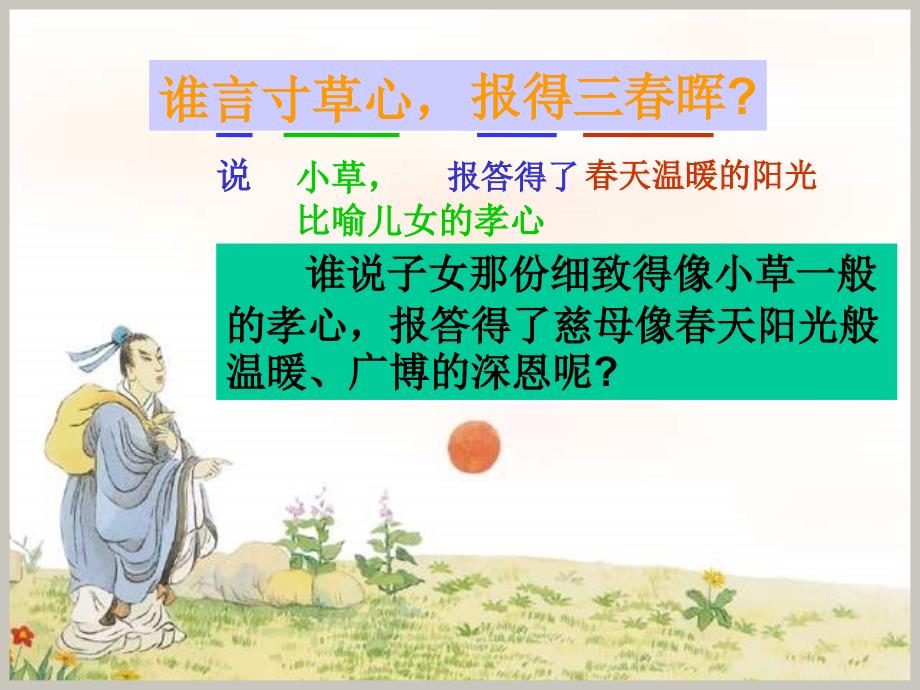 2014年秋西师大版语文二年级上册第一学期第七单元《游子吟》ppt课件_第4页