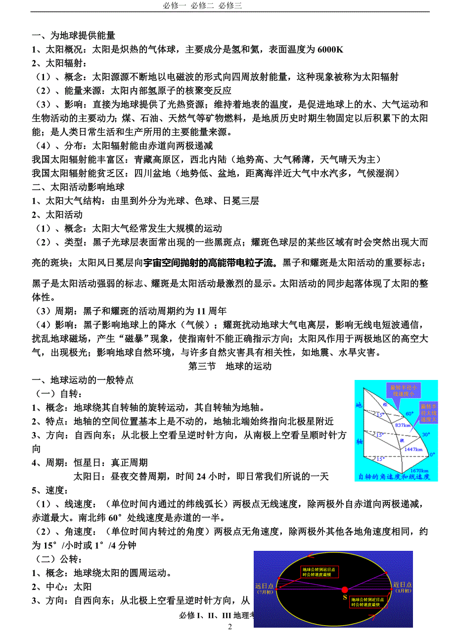 人教版高中地理水平测试(会考)考点精析_第2页