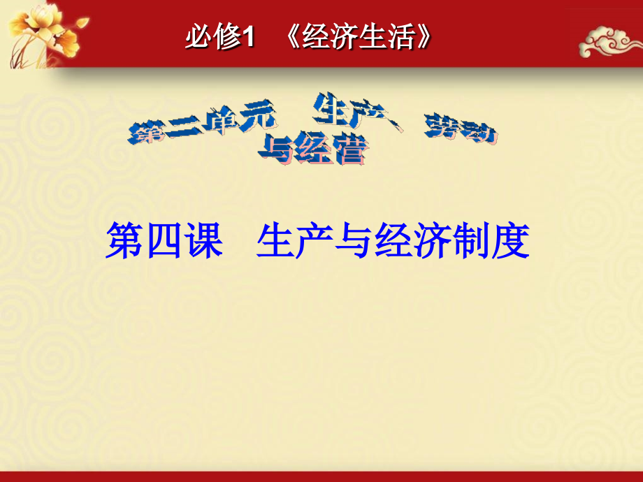 高中政治课件  第四课生产与经济制度复习课件8-6_第1页