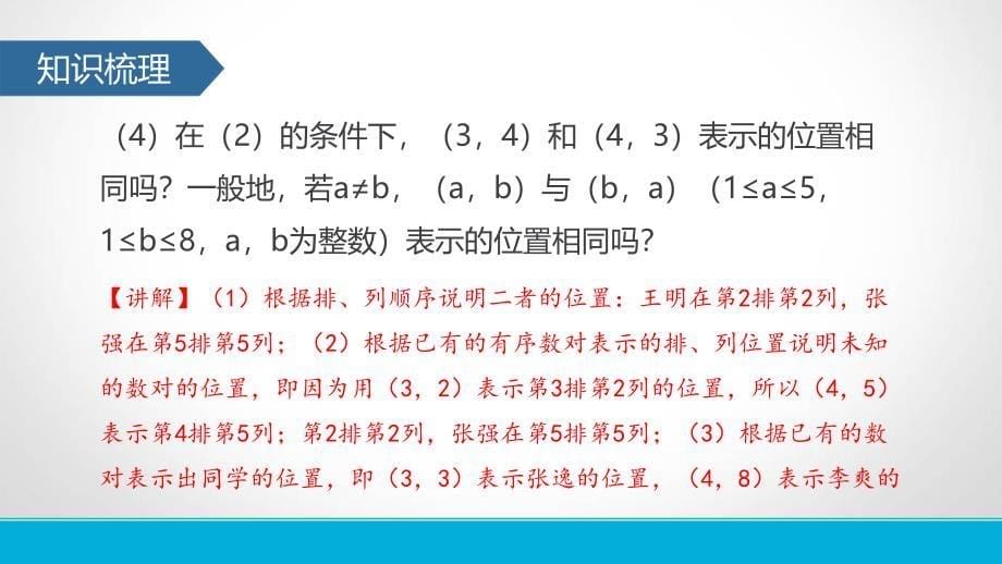 2017学年人教版七年级下7.1.1有序数对课件初一数学_第5页