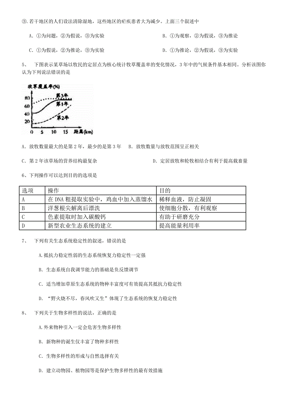 生态系统的稳定性和生态环境的保护-单元测试2_第2页