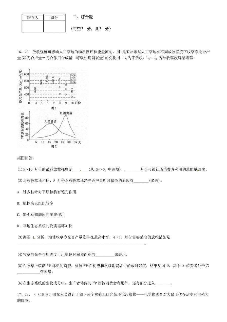 生态系统的稳定性和生态环境的保护-单元测试2_第5页