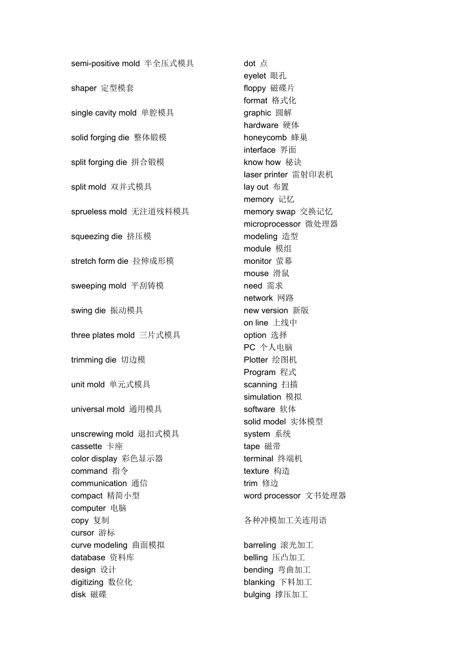 模具分类用语中英文对照_第2页