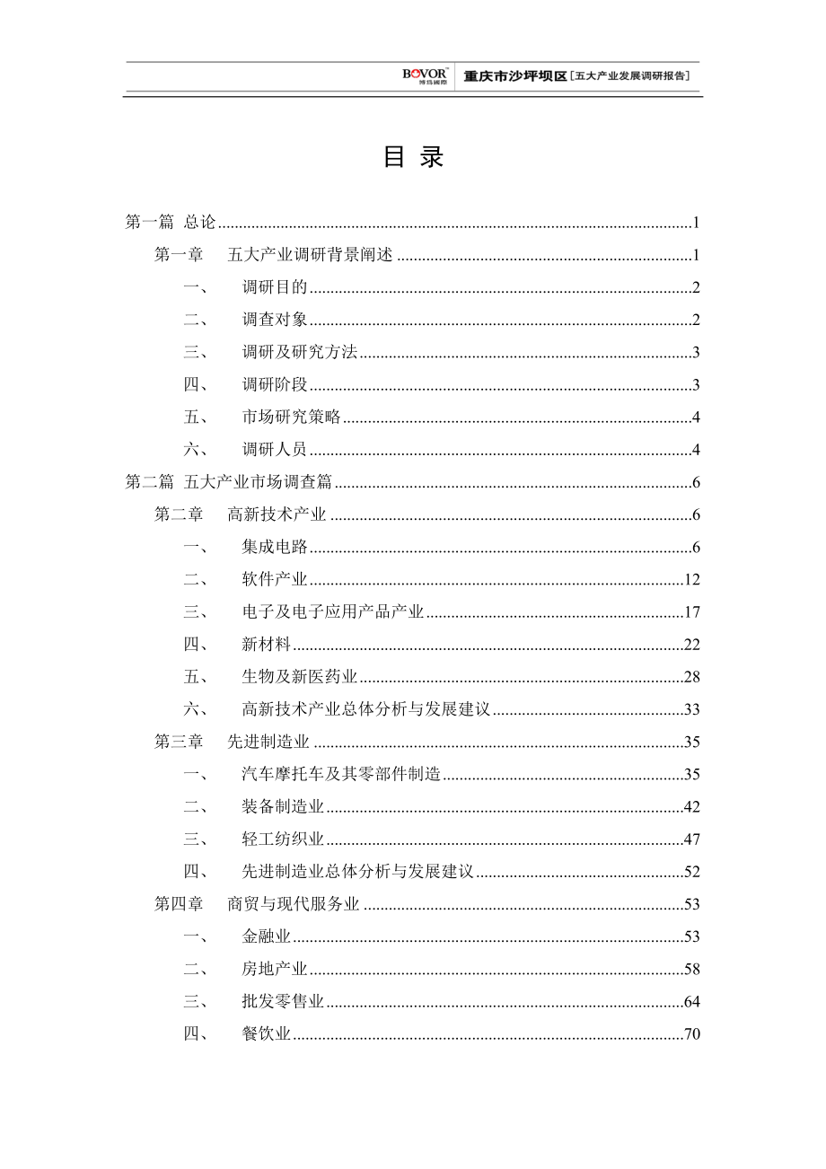 重庆市沙坪坝区五大产业发展调研报告_第2页