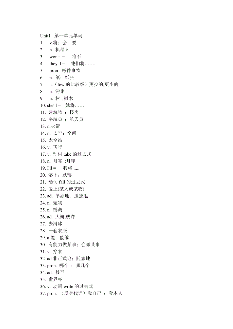 八下英语单词汉语)_第1页