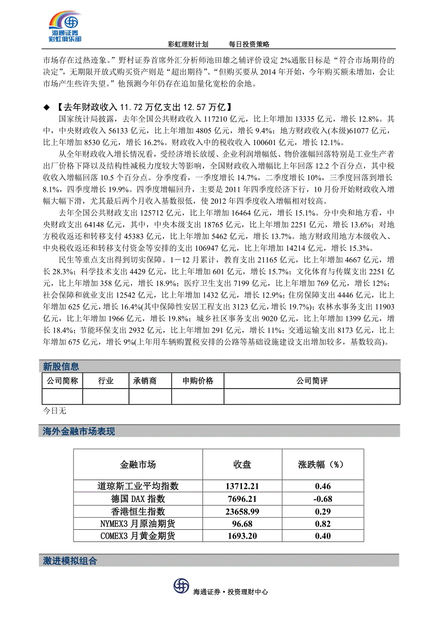 彩虹理财计划日策略20130123_第3页