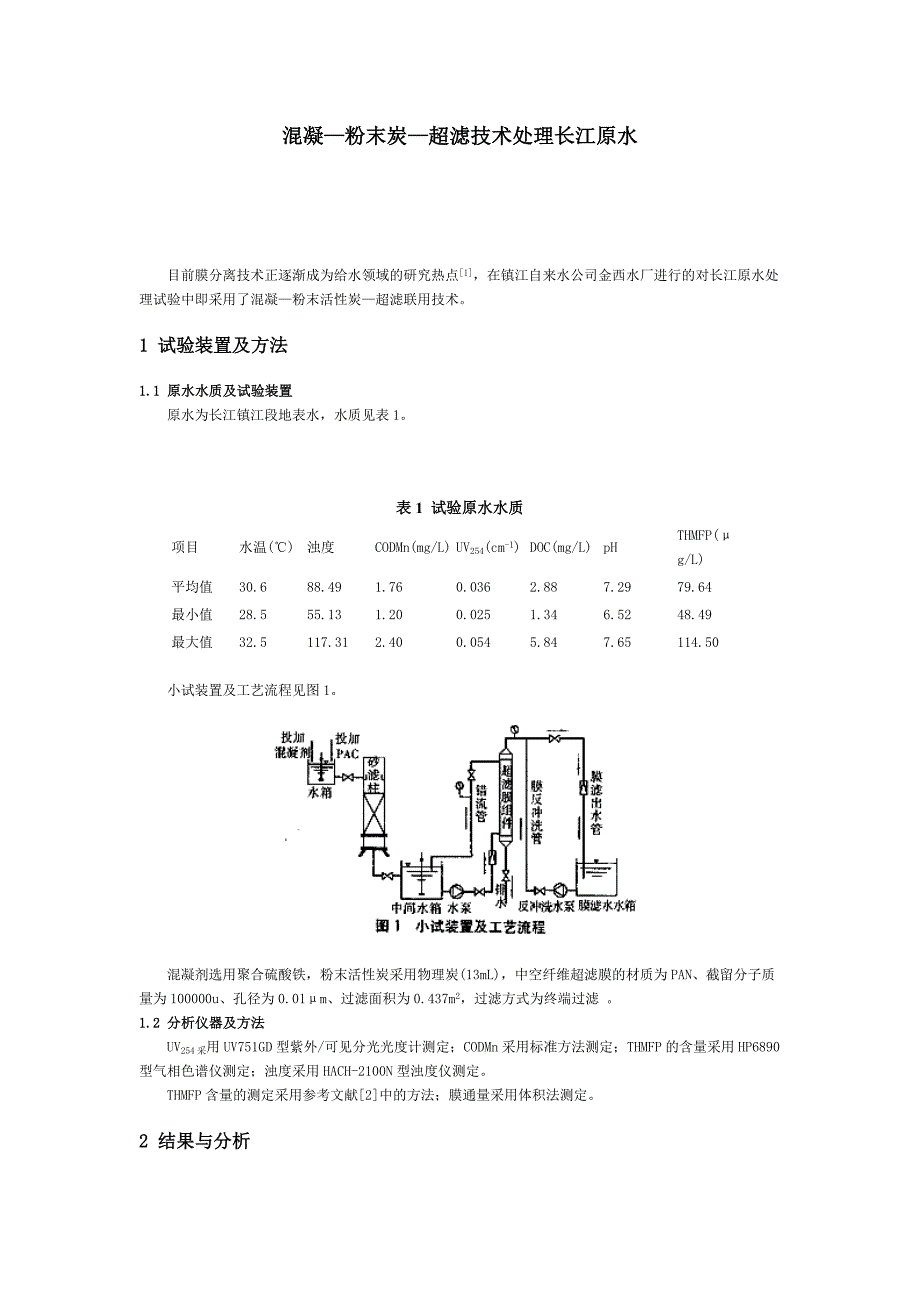 混凝—粉末炭—超滤技术处理长江原水_第1页