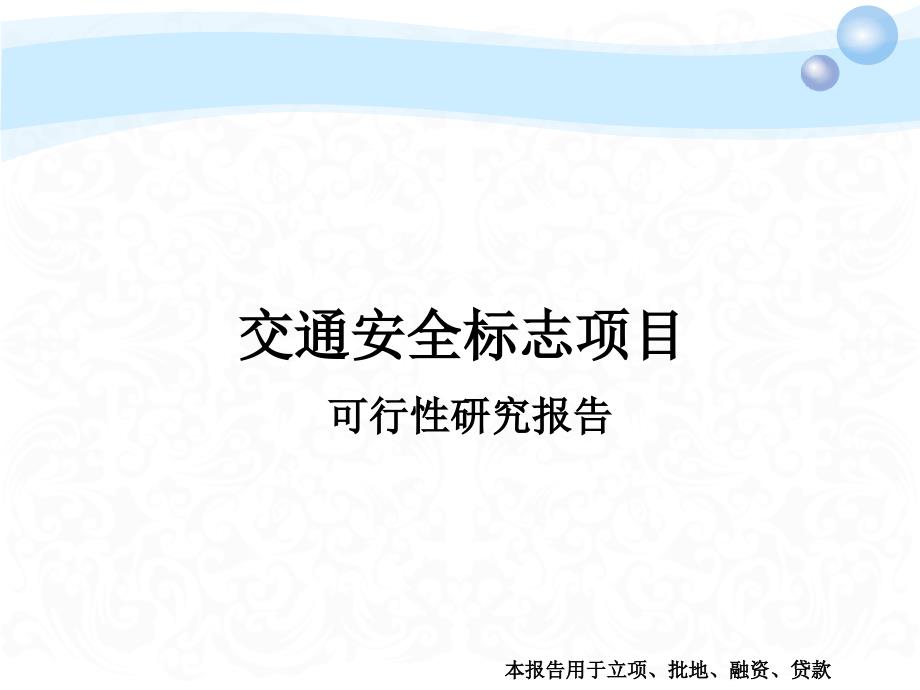 交通安全标志项目可行性研究报告_第1页