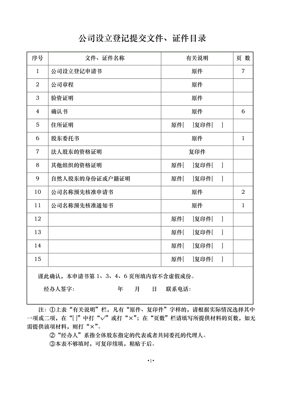 有限公司设立登记提交文件资料_第4页