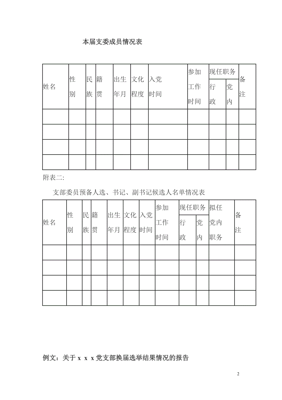 支部换届请示、结果规范文件_第2页