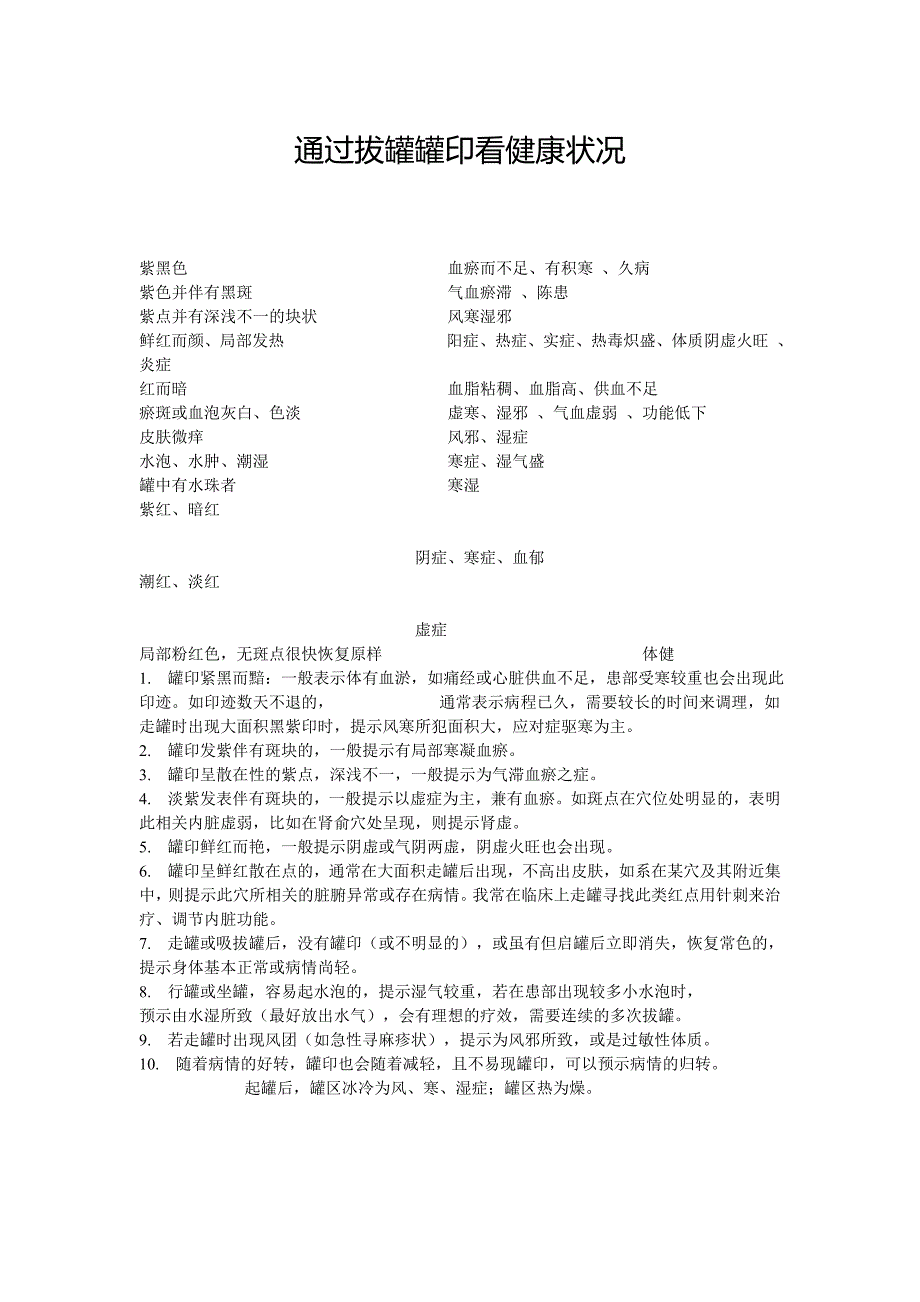 通过拔罐罐印看健康状况_第1页