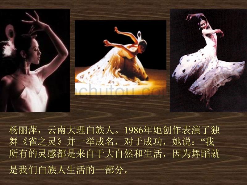 杨丽萍，云南大理白族人。1986年她创作表演了独舞《雀之灵》并一举成名 _第1页