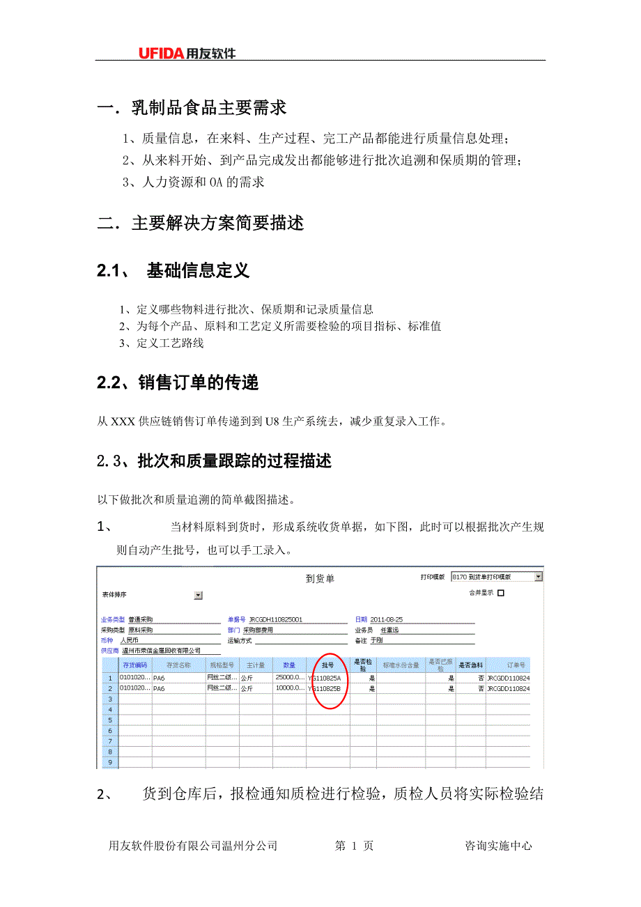 乳制品行业ERP重点需求解决方案-产品追溯1_第2页