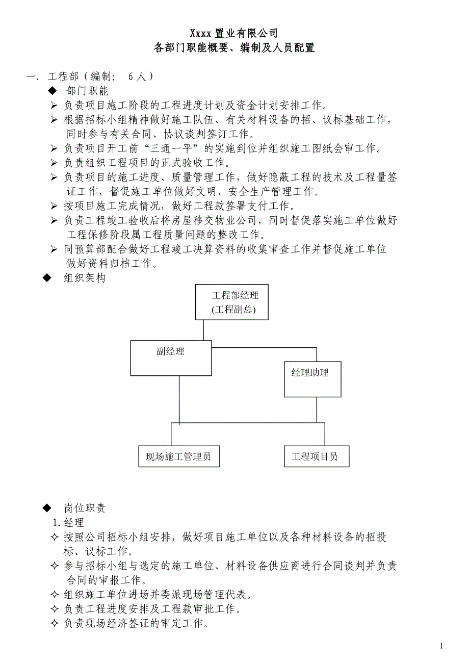 房地产组织架构及公司职责_第1页