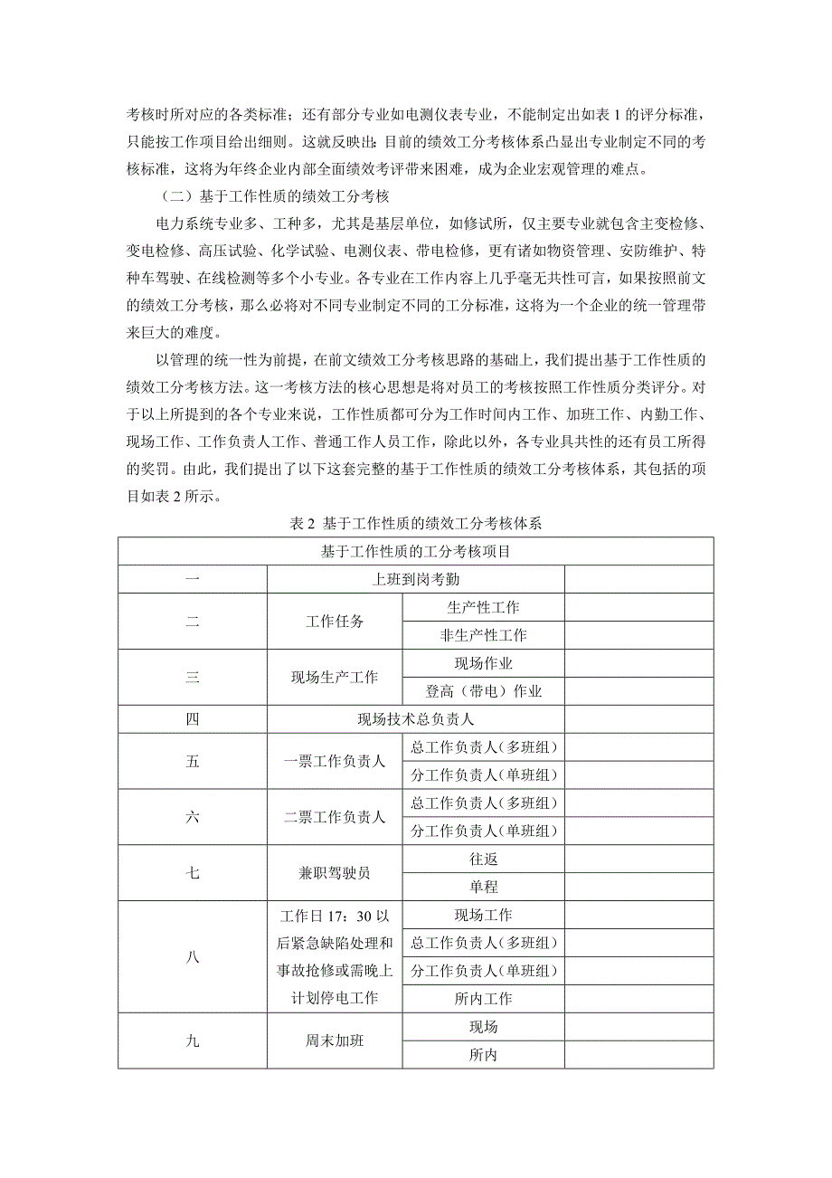 基于工作性质的绩效工分考核方法研究_第2页