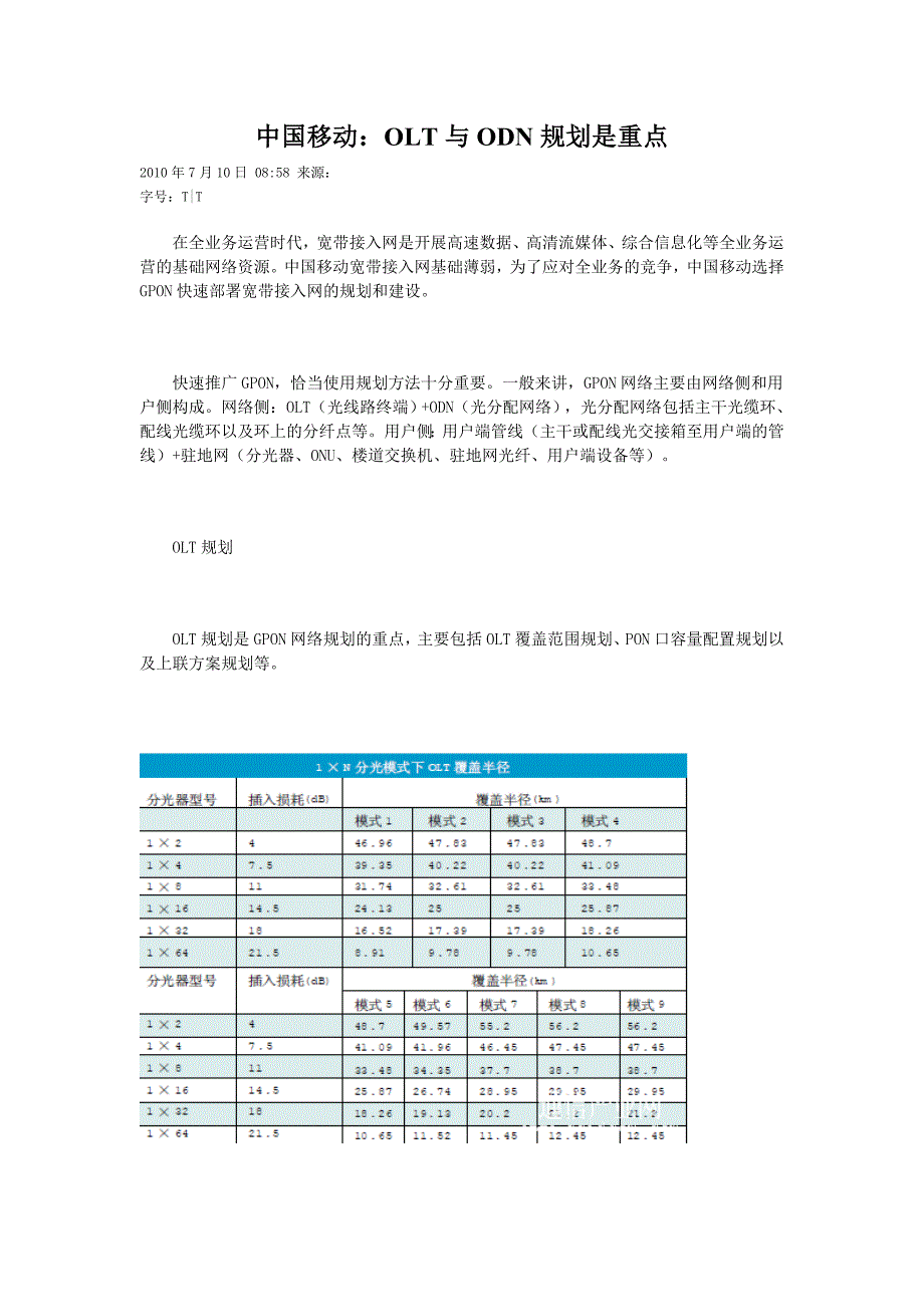 OLT与ODN规划_第1页