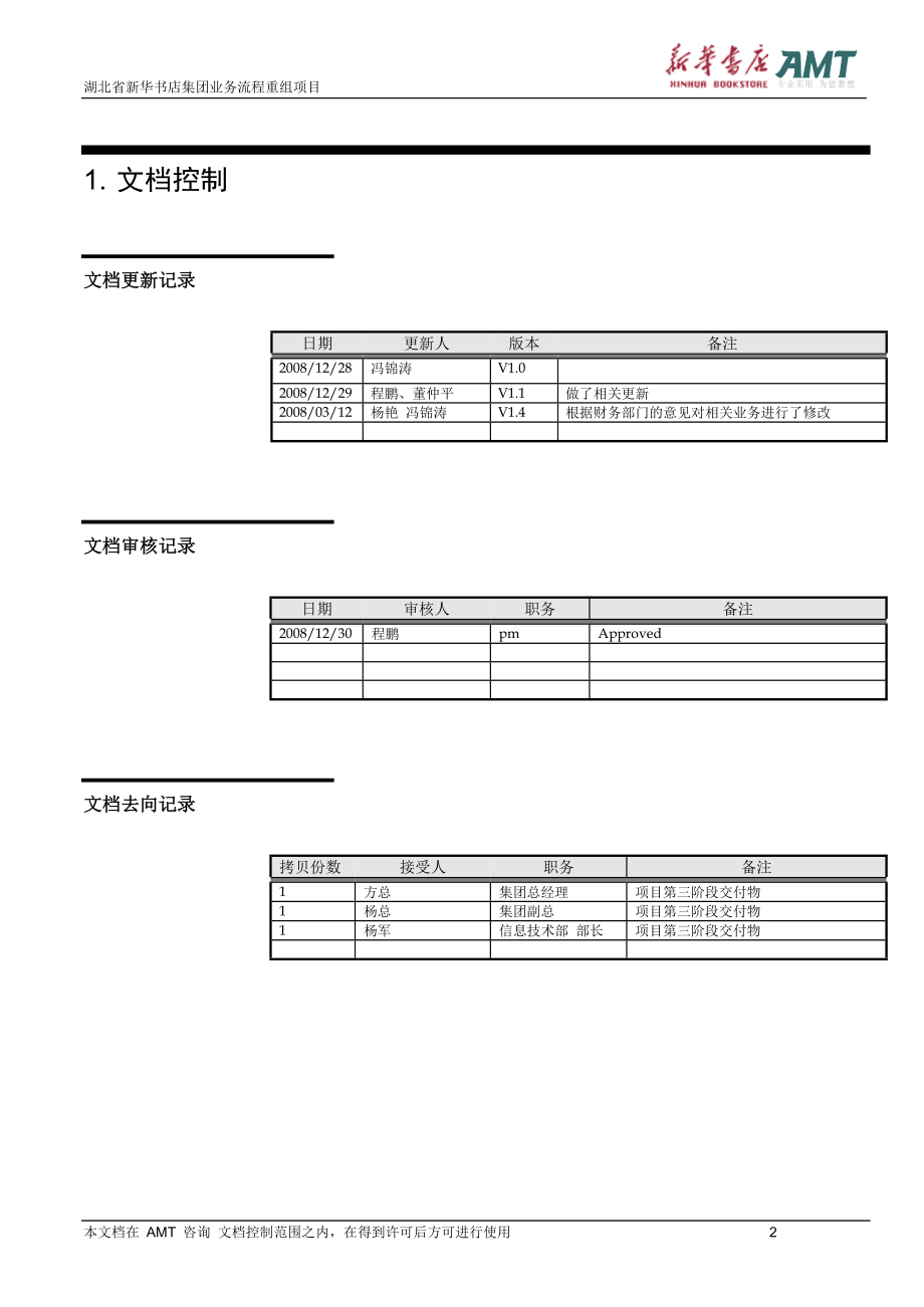 湖北新华_流程重组项目_IT需求分析报告V14_第2页