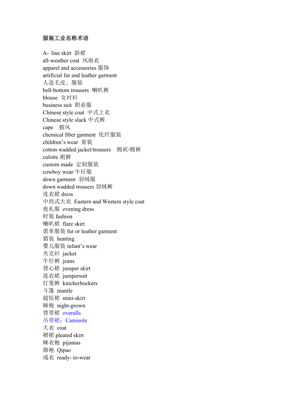 服装工业名称术语_第1页