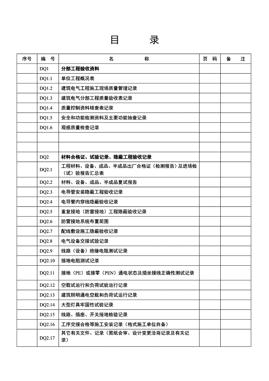 建筑电气工验收表_第1页