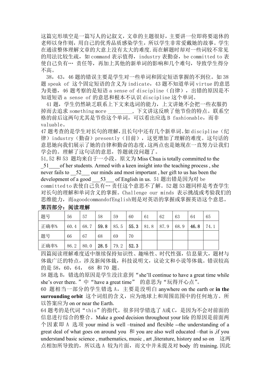 2009年“苏锡常镇”四市一模高三英语试卷分析_第4页