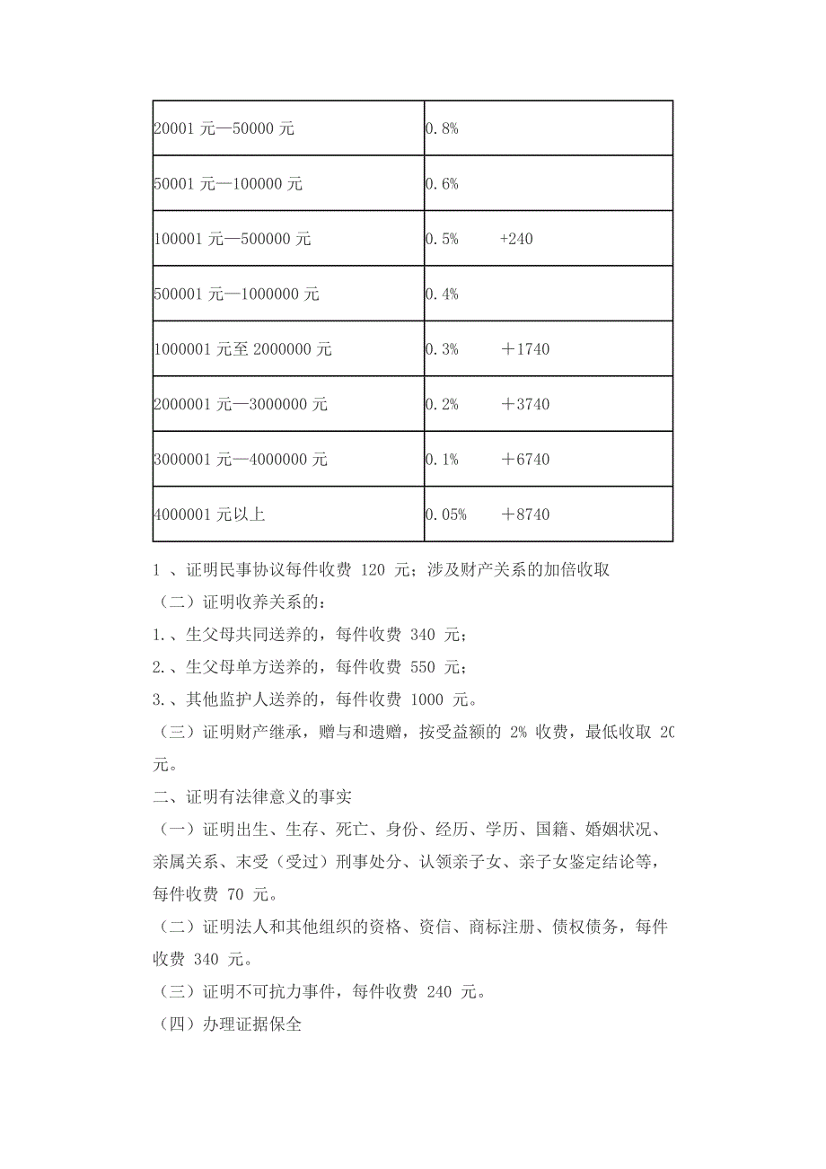 昆明市公证费收费标准_第2页