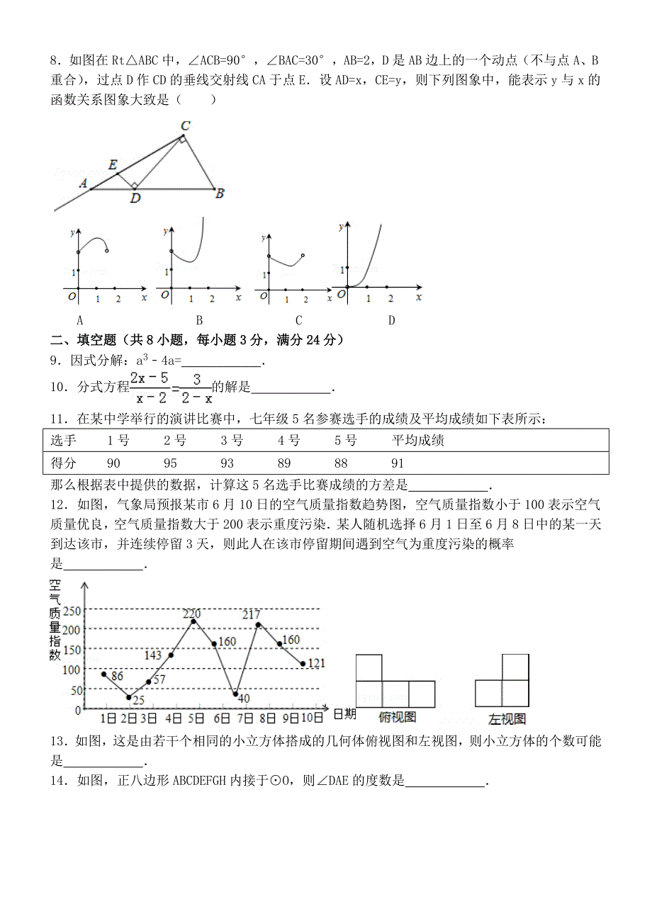 2017数学中考模拟试题2_第2页