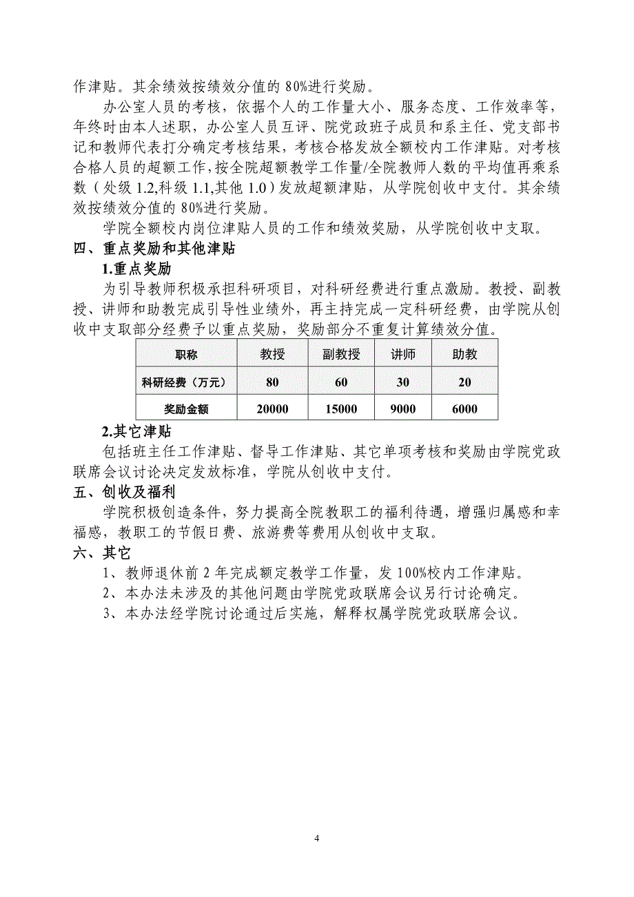 物联网工程学院校内工作津贴实施办法(一)_第4页