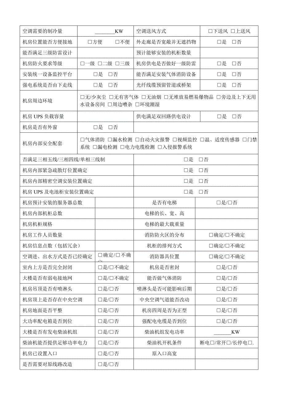 机房建设勘查记录表_第3页