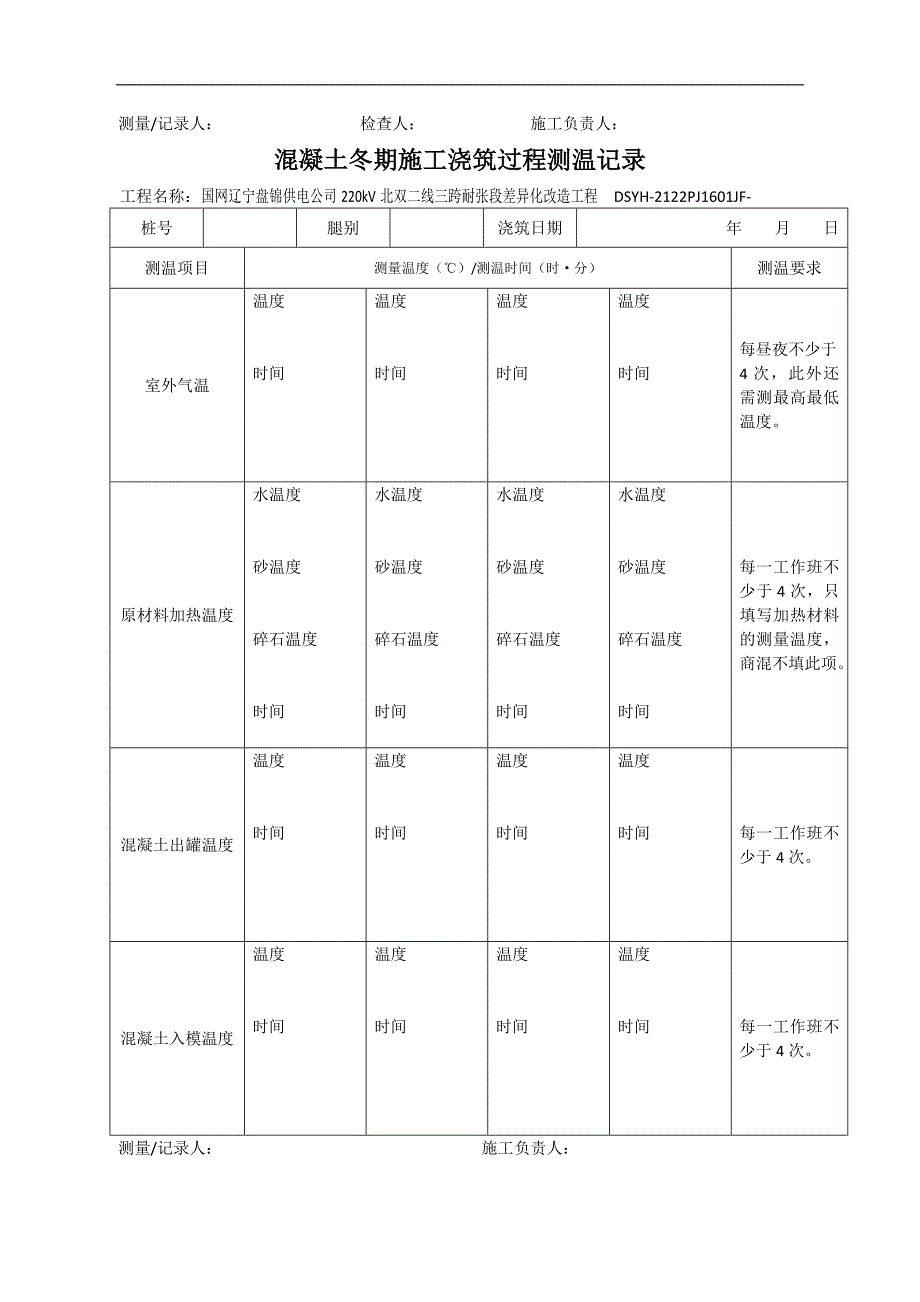 2018年输电线路工程冬季施工测温回弹记录_第2页