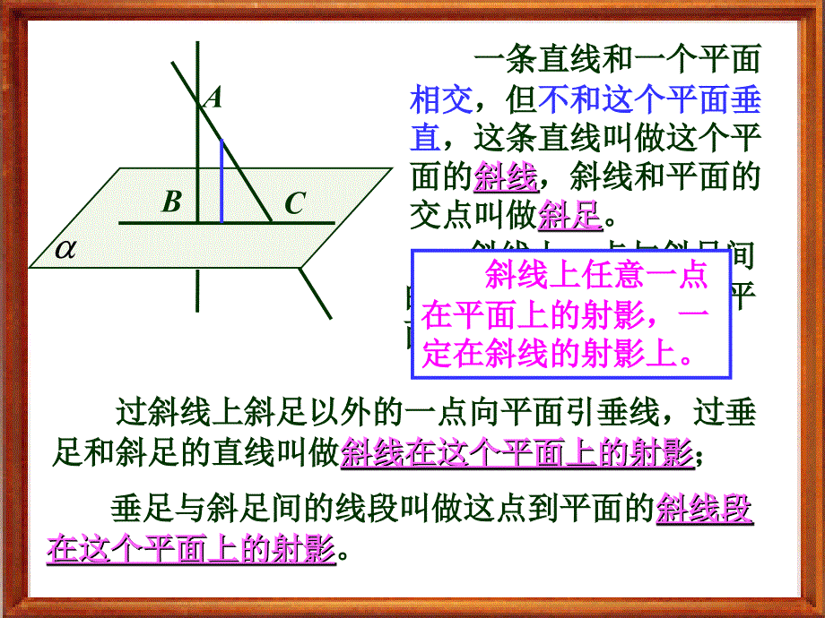 斜线在平面上的射影直线和平面所成的角_第3页