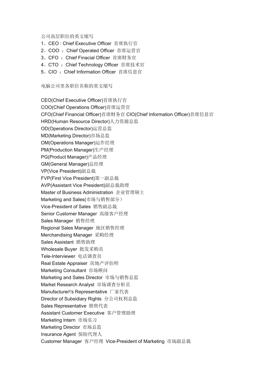 外贸公司常见职位中英文对照_第4页