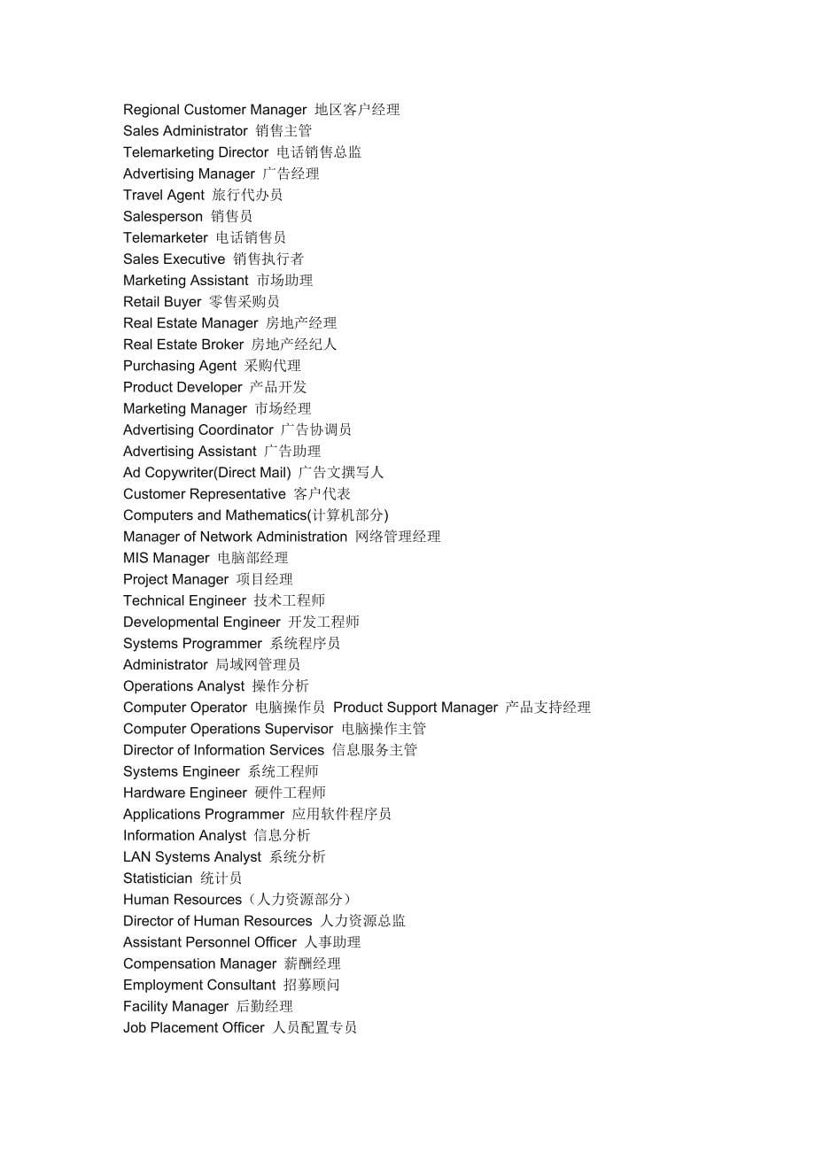 外贸公司常见职位中英文对照_第5页
