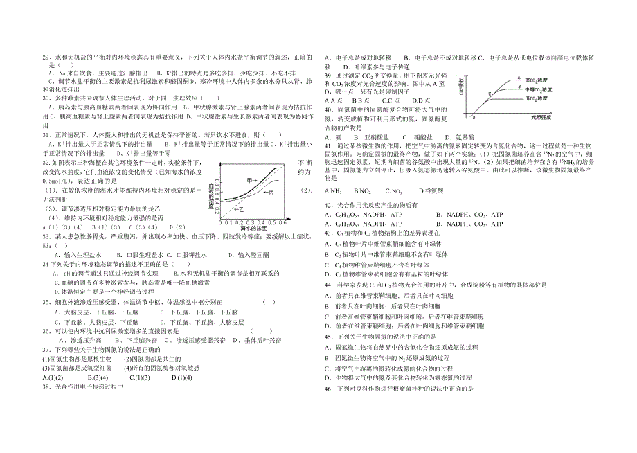 高中生物必修三、选修三测验试题_第2页