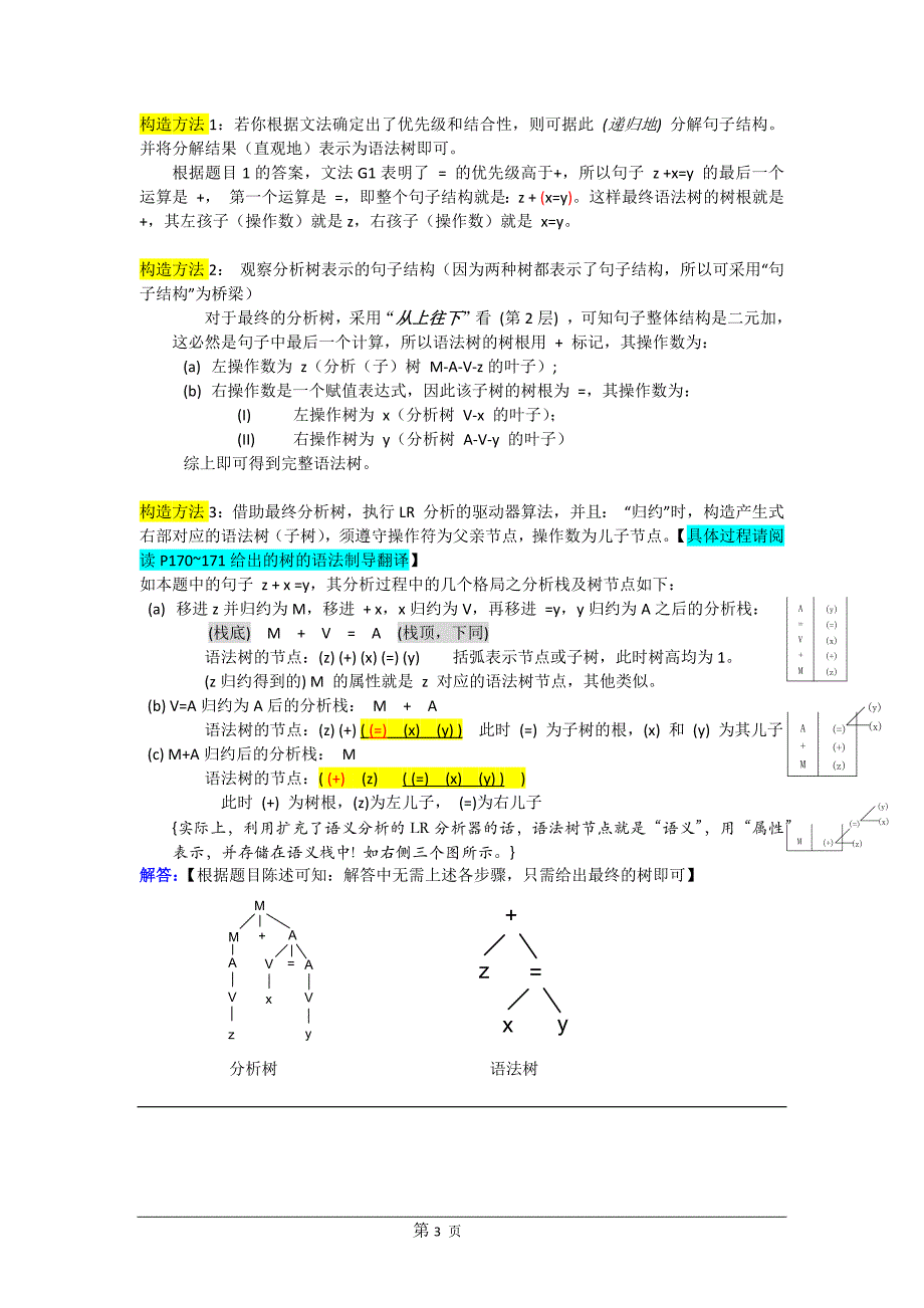 西安电子科技大学编译原理小测验2-解析_第3页