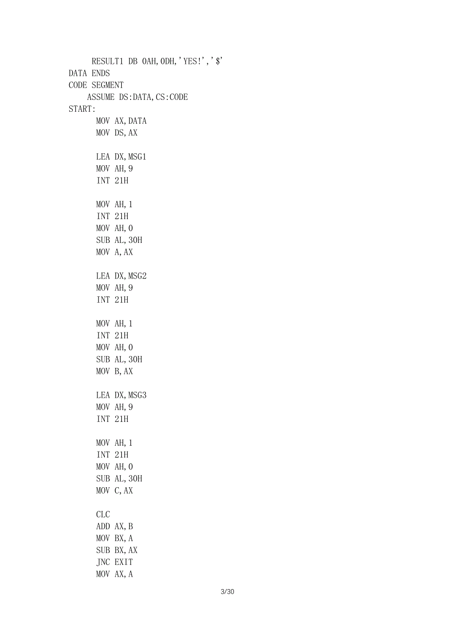 微机原理与接口技术编程作业_第4页