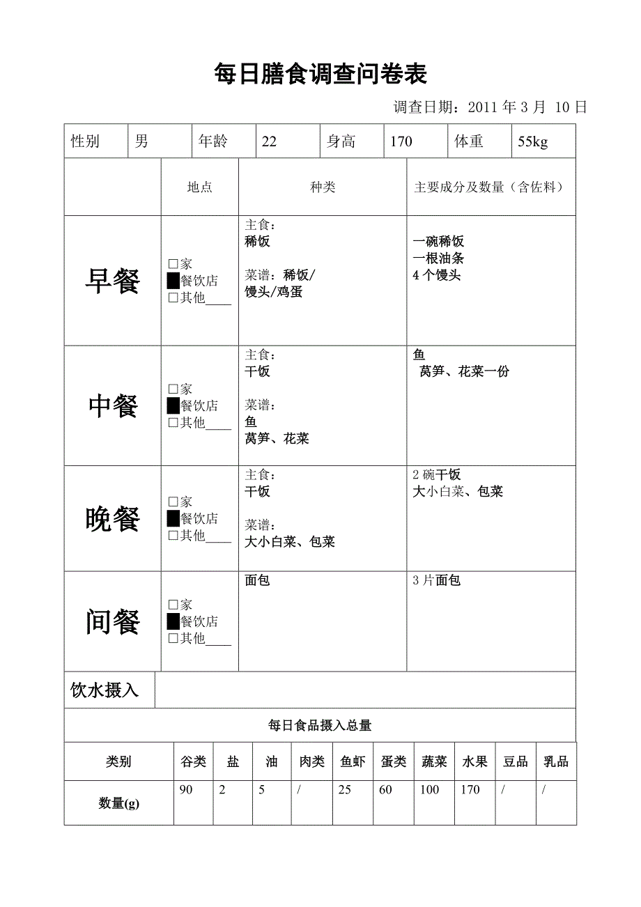 每日膳食调查问卷表0_第1页