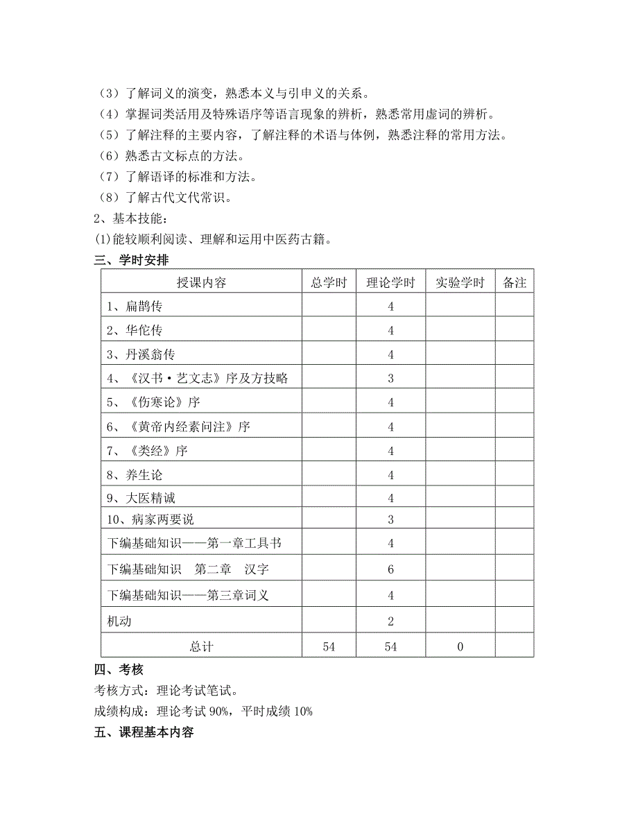 《医古文》教学大纲_第2页