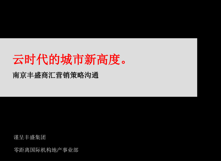 南京丰盛项目营销策略报告_第1页