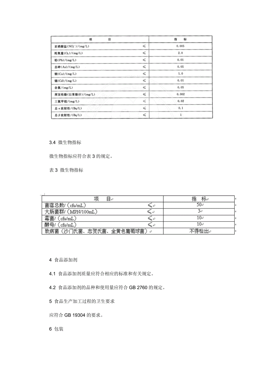 瓶（桶）装饮用水卫生标准_第3页