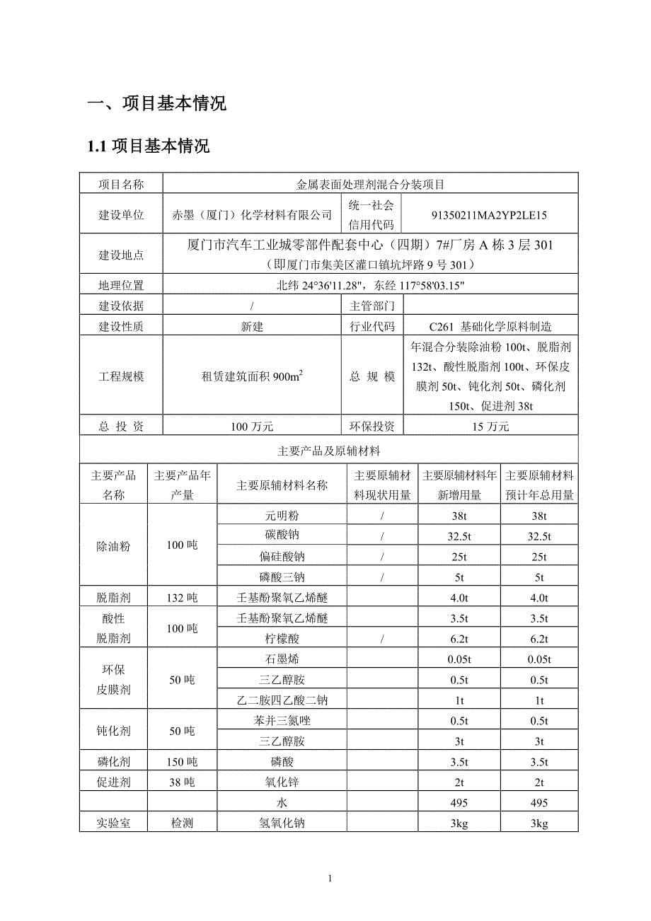 环境影响评价报告公示：金属表面处理剂混合分装项目环评报告_第5页