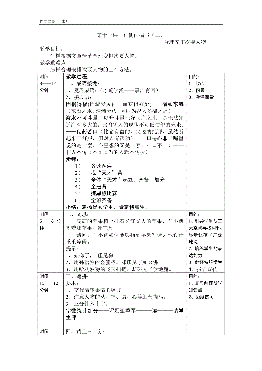 作文二期第十一讲合理安排次要人物_第1页