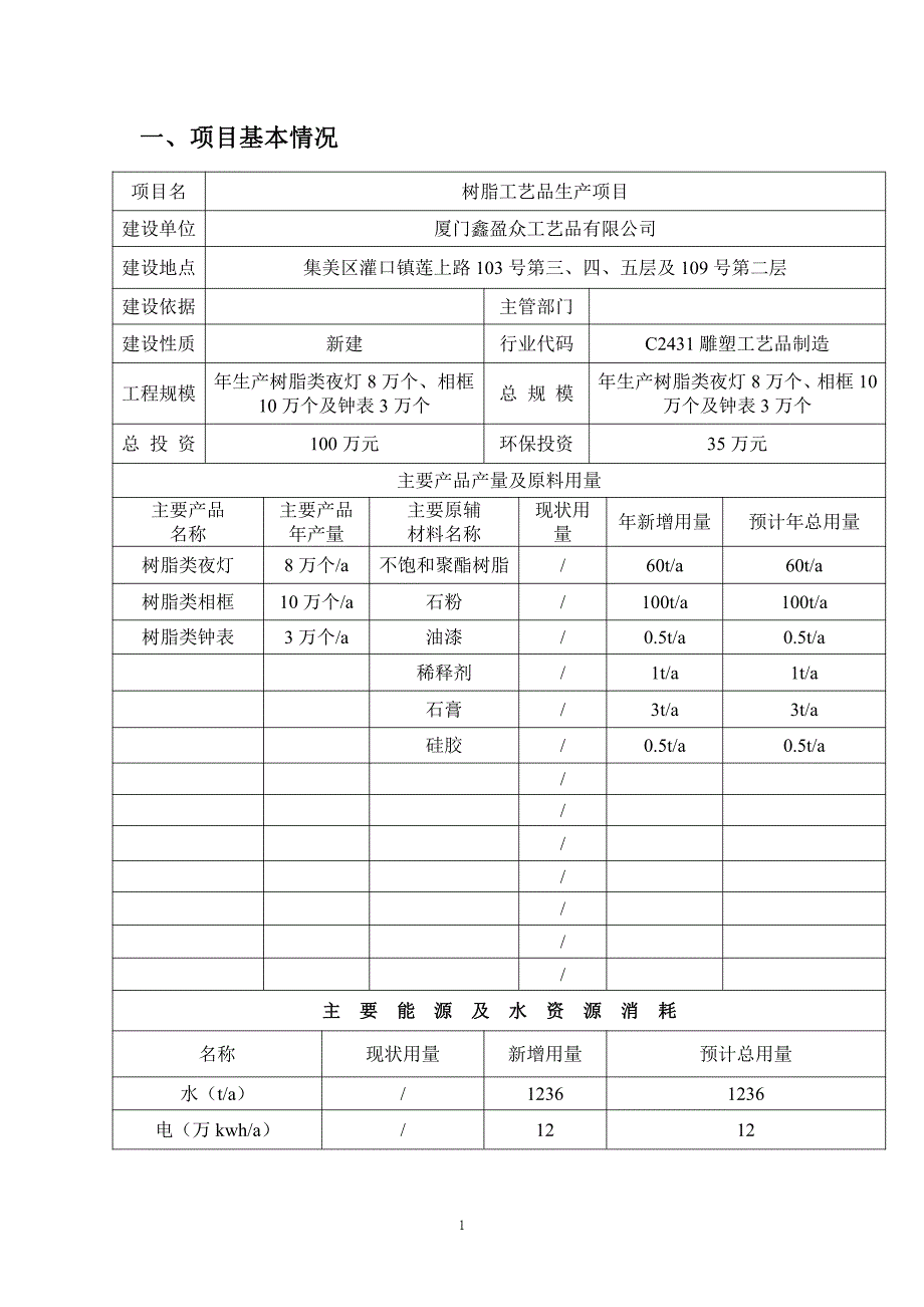 环境影响评价报告公示：树脂工艺品生集美区灌口镇莲上路号第三四五层及号第二层厦门环评报告_第4页