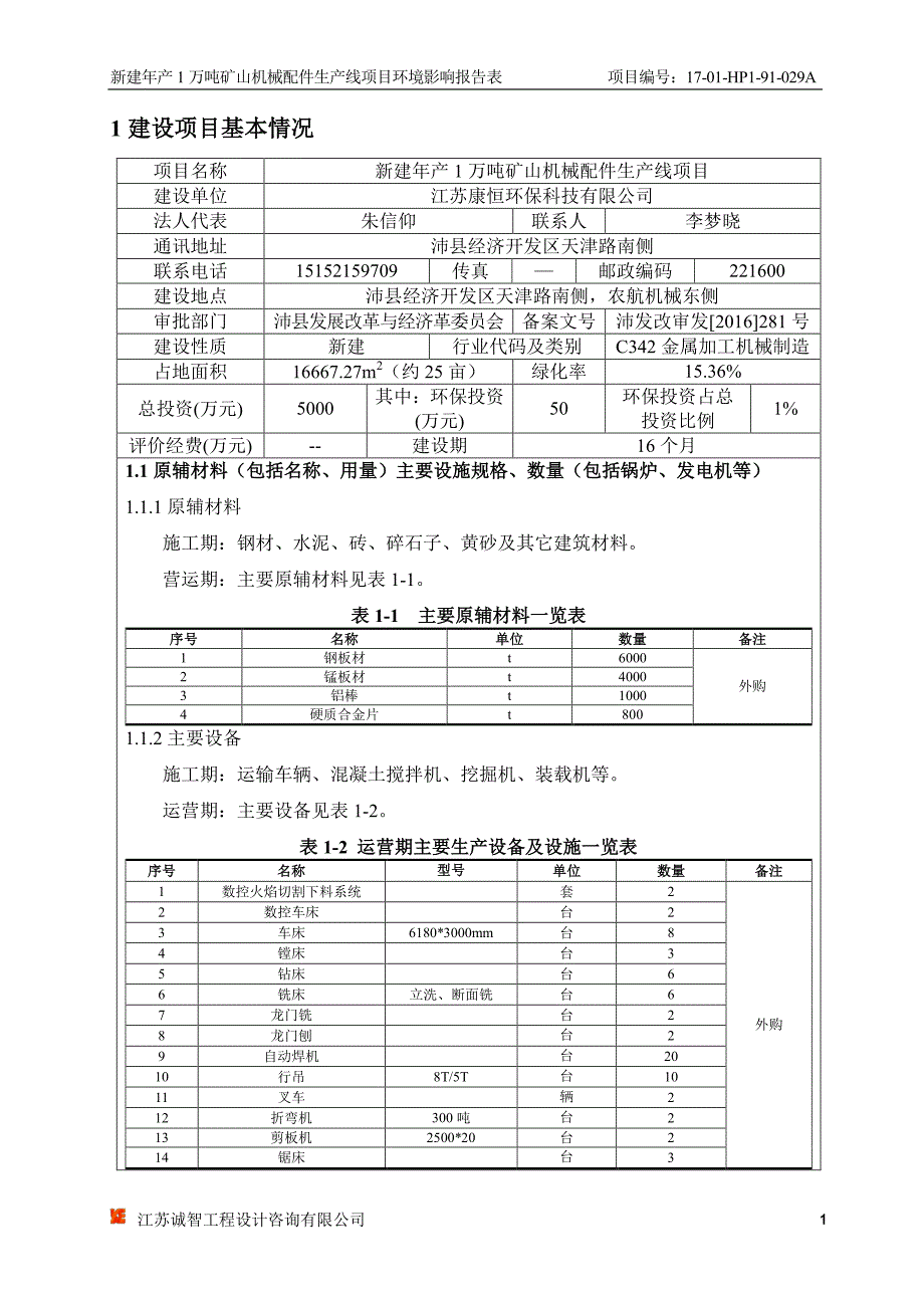 环境影响评价报告公示：江苏康恒环保科技新建万吨矿山机械配件生线环境影响报告表并环评报告_第2页