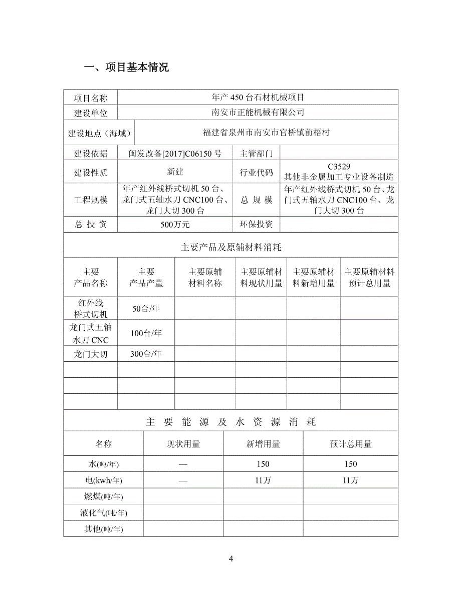 环境影响评价报告公示：年产450台石材机械项目环评报告_第5页