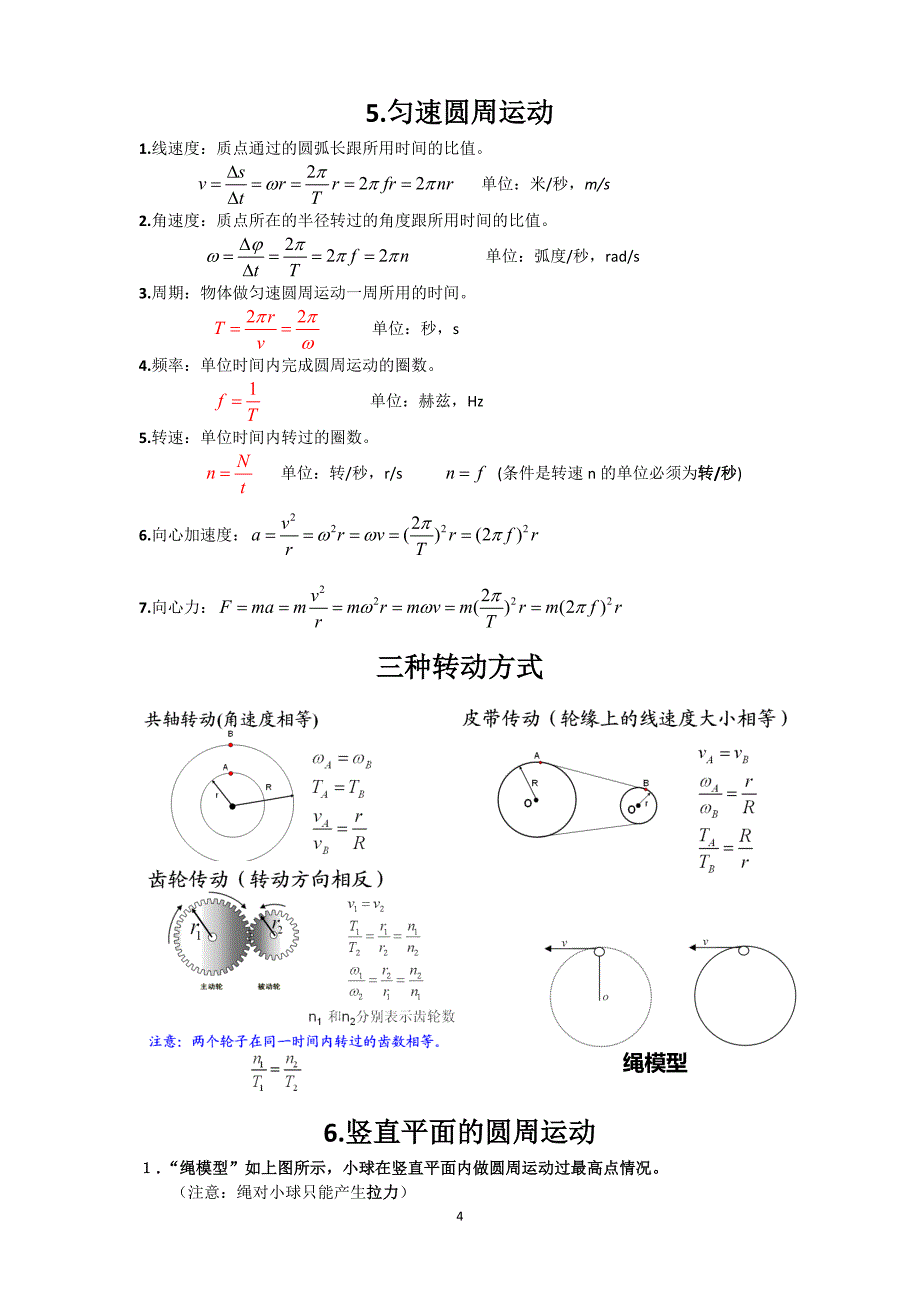 高一物理下学期期末复习知识点_第4页