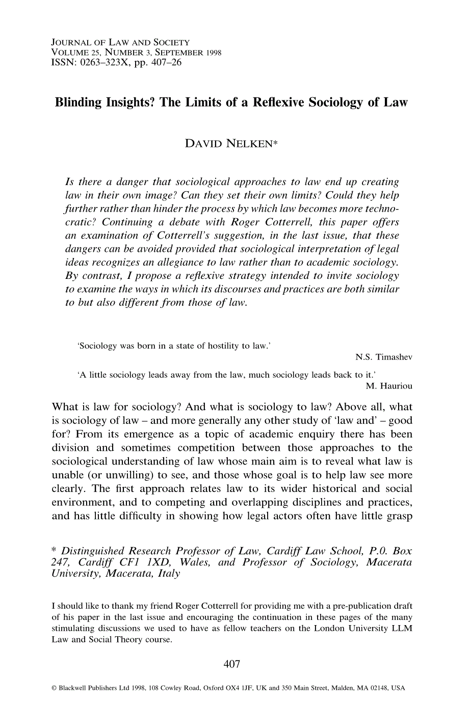 盲目之见：反思的法律社会学的限度（英文）_第1页