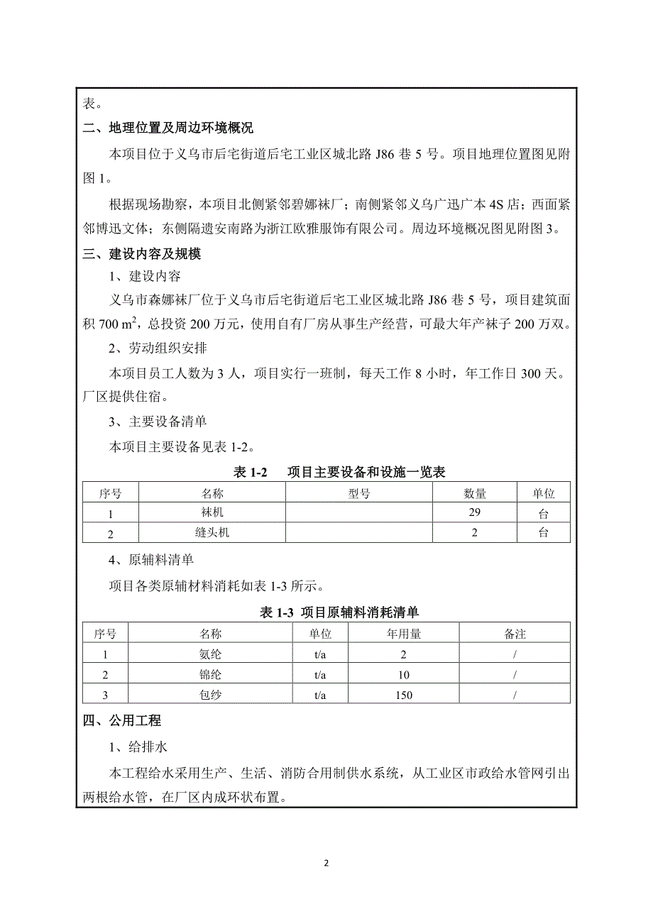 环境影响评价报告公示：年产袜子200万双建设项目环评报告_第4页