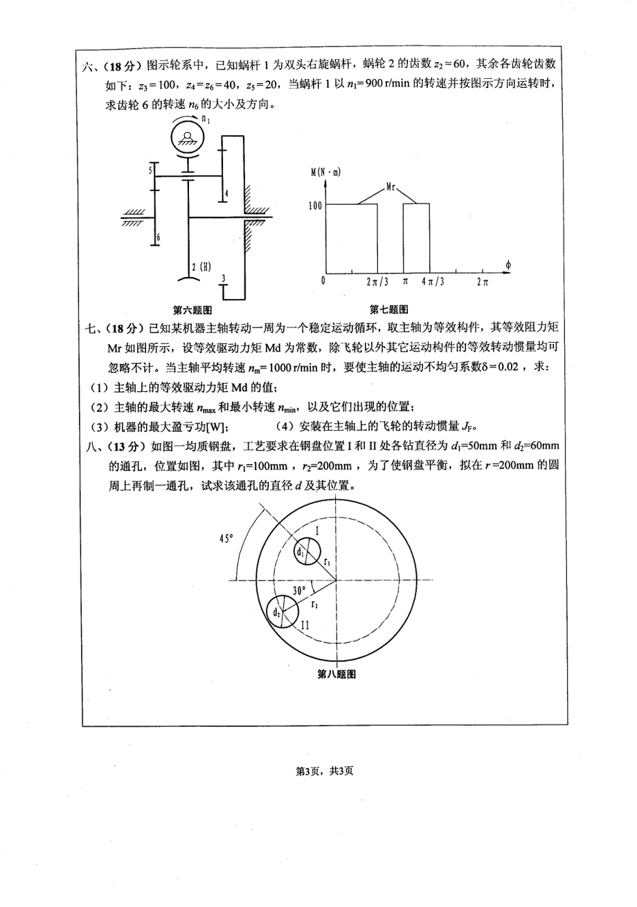 2008年江苏大学考研机械原理真题_第3页