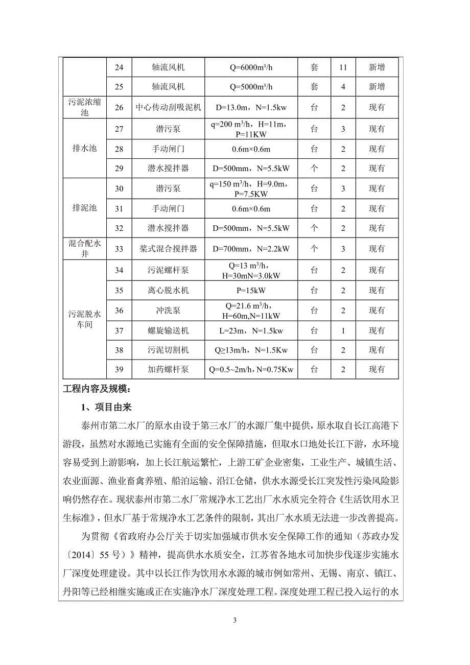 环境影响评价报告公示：泰州市第二水厂深度处理工程环评报告_第5页