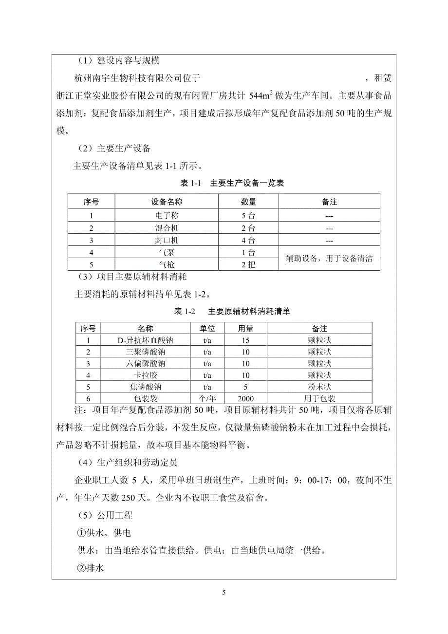 环境影响评价报告公示：食品添加剂：复配食品添加剂生产环评报告_第5页